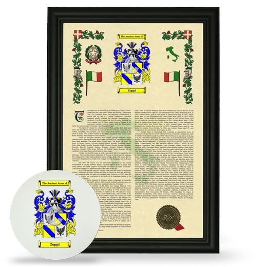 Zoppi Framed Armorial History and Mouse Pad - Black