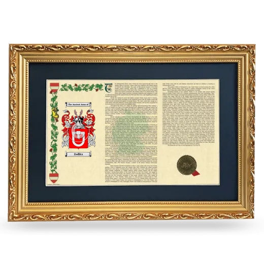 Zedlitz Deluxe Armorial Landscape Framed - Gold