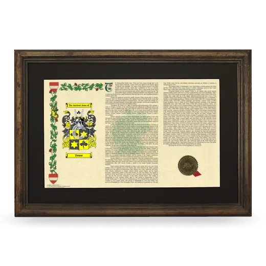 Zenor Deluxe Armorial Landscape Framed - Brown