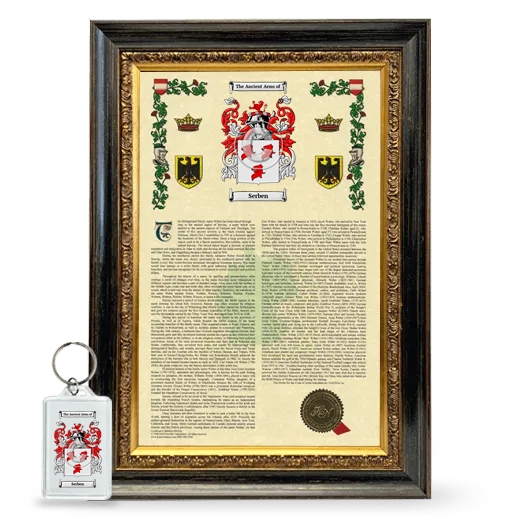 Serben Framed Armorial History and Keychain - Heirloom