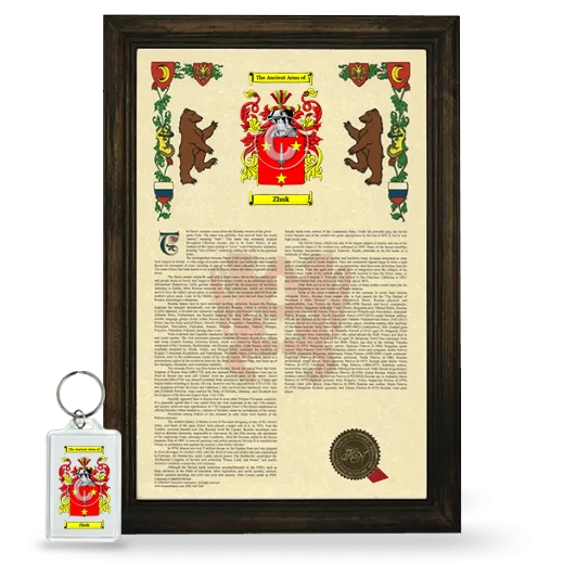 Zhuk Framed Armorial History and Keychain - Brown