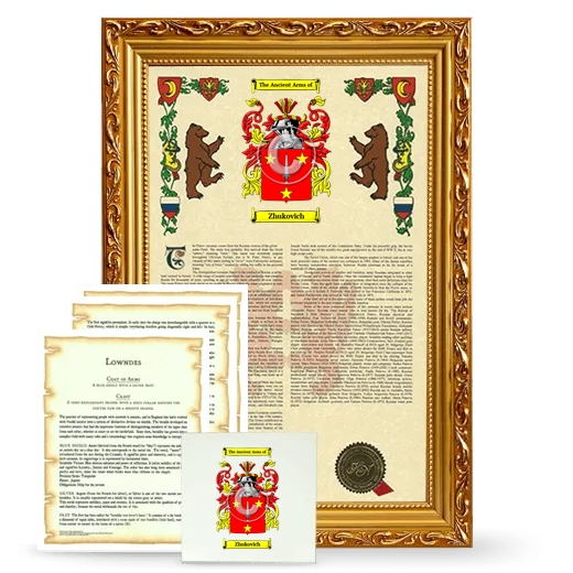 Zhukovich Framed Armorial, Symbolism and Large Tile - Gold
