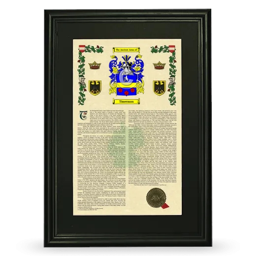 Timerman Deluxe Armorial Framed - Black