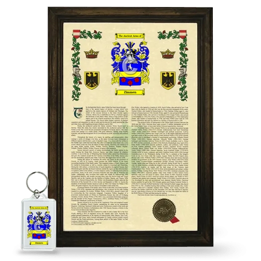 Zimmen Framed Armorial History and Keychain - Brown