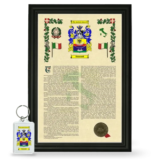 Sismondi Framed Armorial History and Keychain - Black