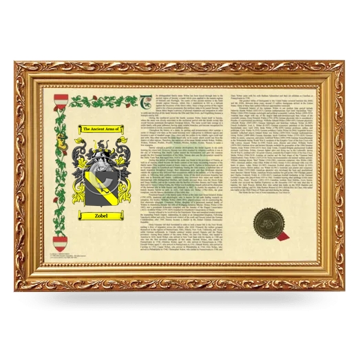 Zobel Armorial Landscape Framed - Gold