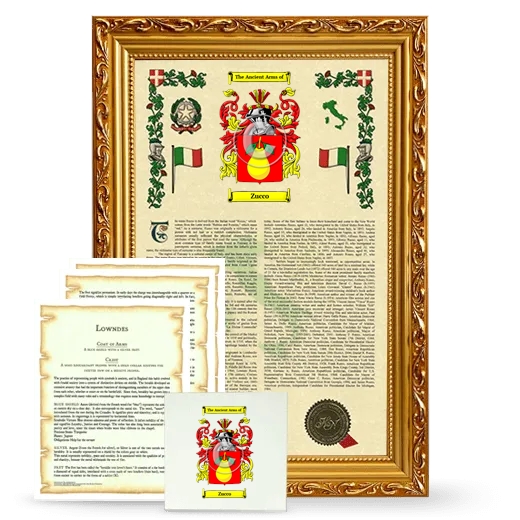 Zucco Framed Armorial, Symbolism and Large Tile - Gold