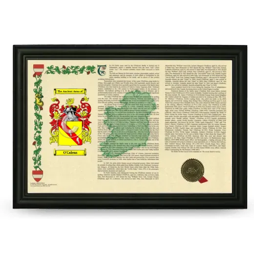 O'Calens Armorial Landscape Framed - Black