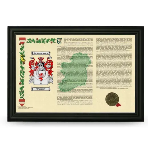 O'Cooney Armorial Landscape Framed - Black
