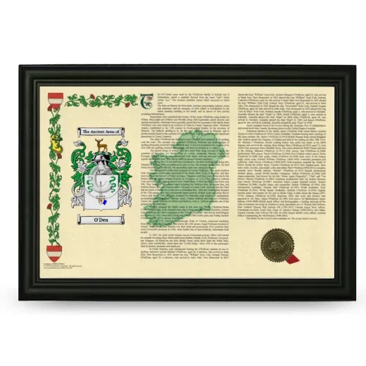 O'Dea Armorial Landscape Framed - Black