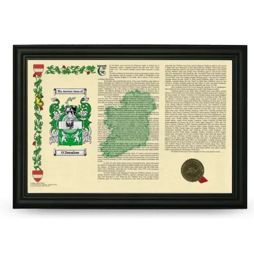 O'Donahue Armorial Landscape Framed - Black