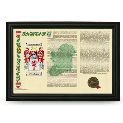 O'Geoghegan Armorial Landscape Framed - Black