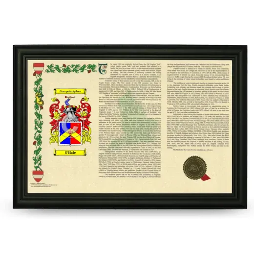 O'Hale Armorial Landscape Framed - Black