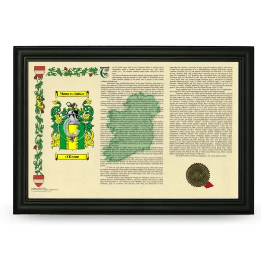 O'Horoe Armorial Landscape Framed - Black
