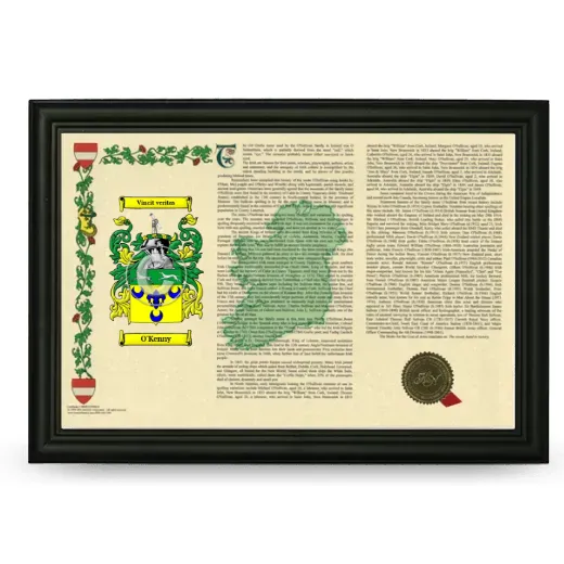 O'Kenny Armorial Landscape Framed - Black