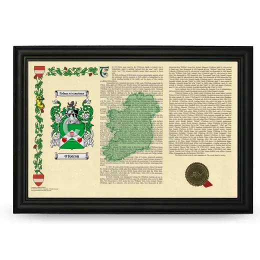 O'Kieran Armorial Landscape Framed - Black