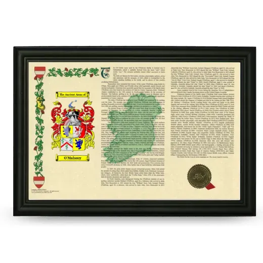 O'Mahony Armorial Landscape Framed - Black