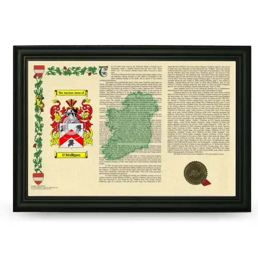 O'Mulligan Armorial Landscape Framed - Black