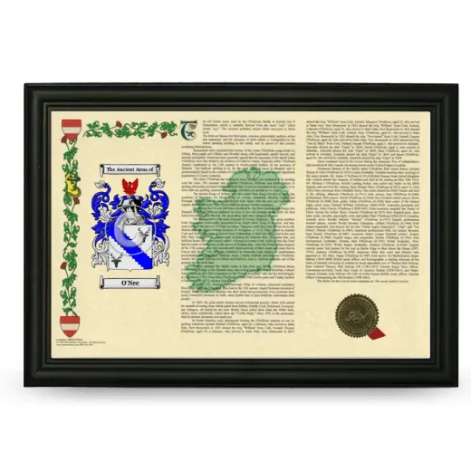 O'Nee Armorial Landscape Framed - Black