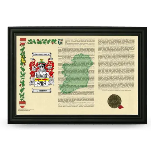 O'Rafferty Armorial Landscape Framed - Black