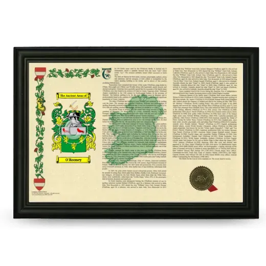 O'Rooney Armorial Landscape Framed - Black