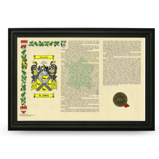 St. Aubyn Armorial Landscape Framed - Black