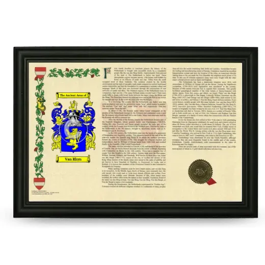 Van Rhyn Armorial Landscape Framed - Black