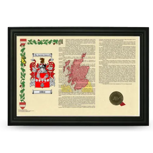 Abbey Armorial Landscape Framed - Black