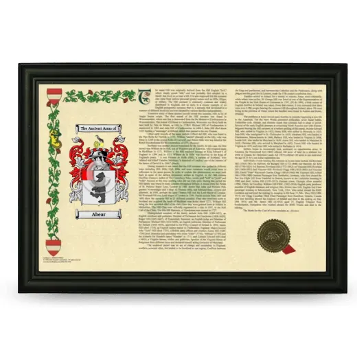 Abear Armorial Landscape Framed - Black