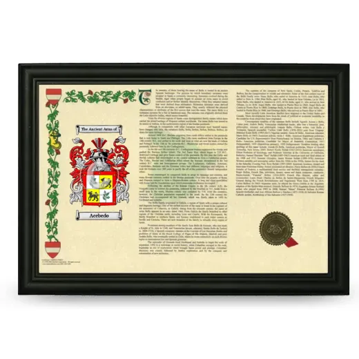 Acebedo Armorial Landscape Framed - Black