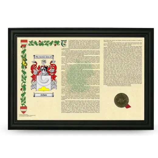 Achau Armorial Landscape Framed - Black