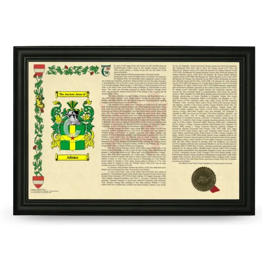 Adams Armorial Landscape Framed - Black