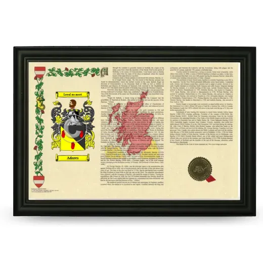 Adares Armorial Landscape Framed - Black