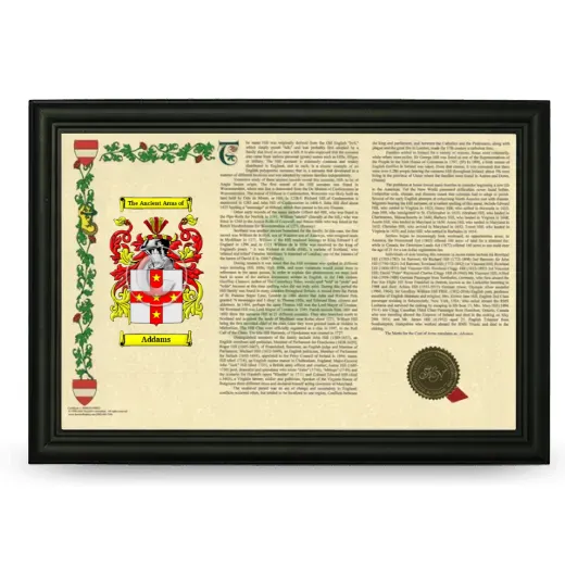 Addams Armorial Landscape Framed - Black