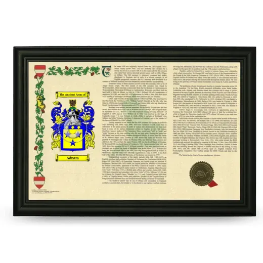 Adnam Armorial Landscape Framed - Black