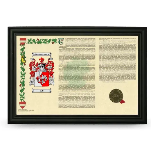 Alb Armorial Landscape Framed - Black