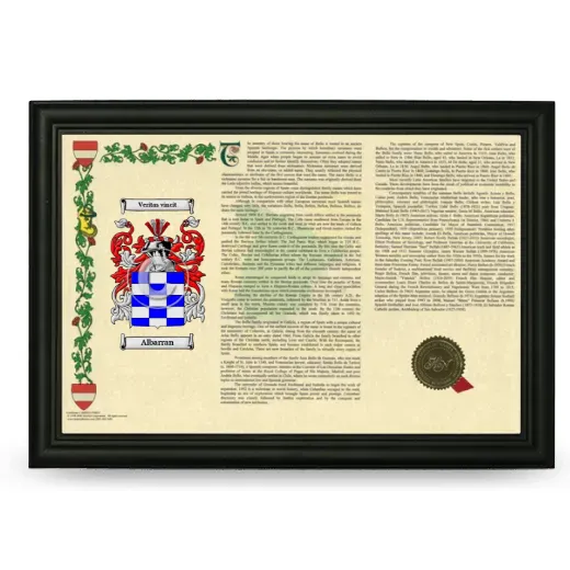Albarran Armorial Landscape Framed - Black