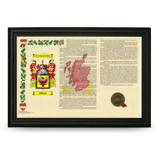 Allester Armorial Landscape Framed - Black