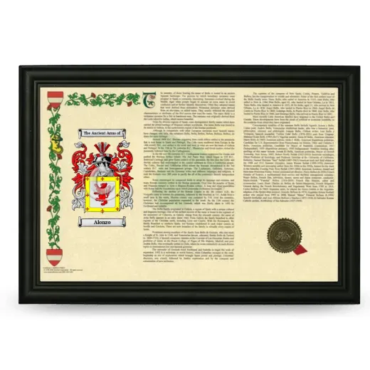 Alonzo Armorial Landscape Framed - Black