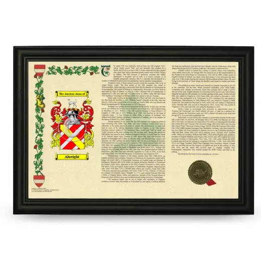 Alwright Armorial Landscape Framed - Black