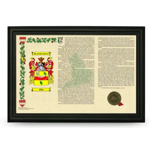 Alyn Armorial Landscape Framed - Black