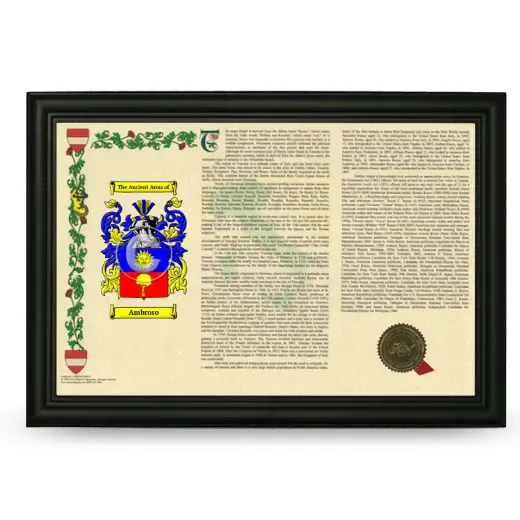 Ambroso Armorial Landscape Framed - Black