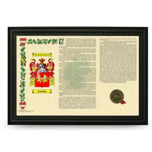 Amelung Armorial Landscape Framed - Black