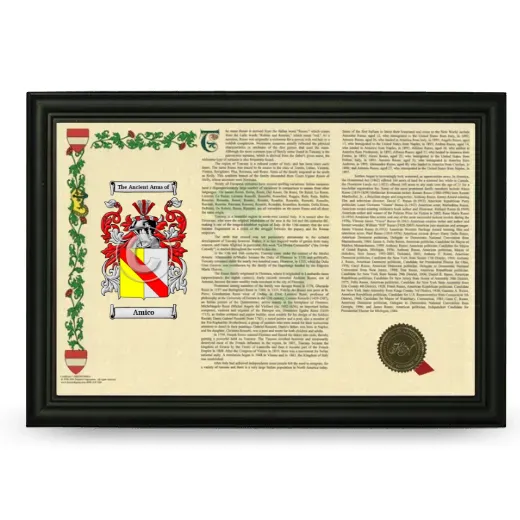 Amico Armorial Landscape Framed - Black