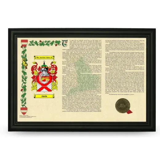 Amin Armorial Landscape Framed - Black