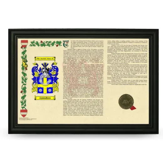 Amundson Armorial Landscape Framed - Black