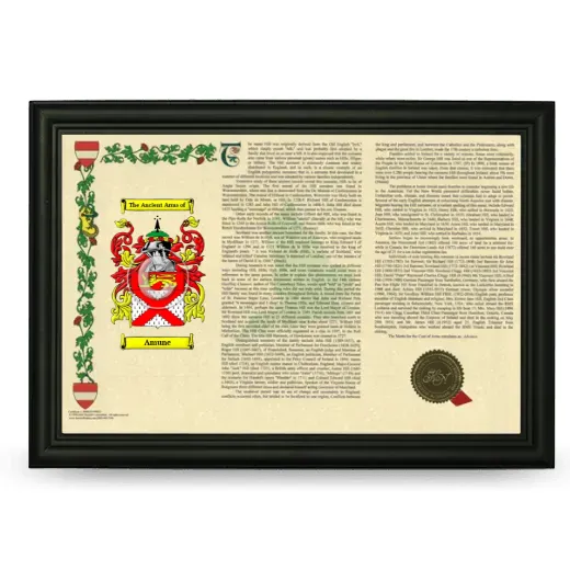 Amune Armorial Landscape Framed - Black
