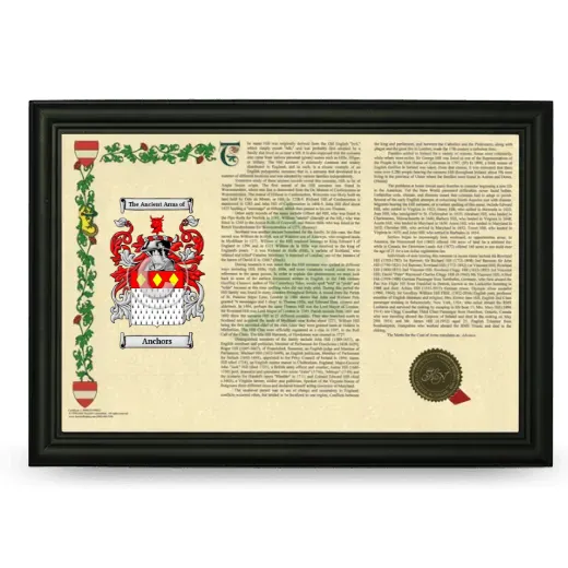 Anchors Armorial Landscape Framed - Black