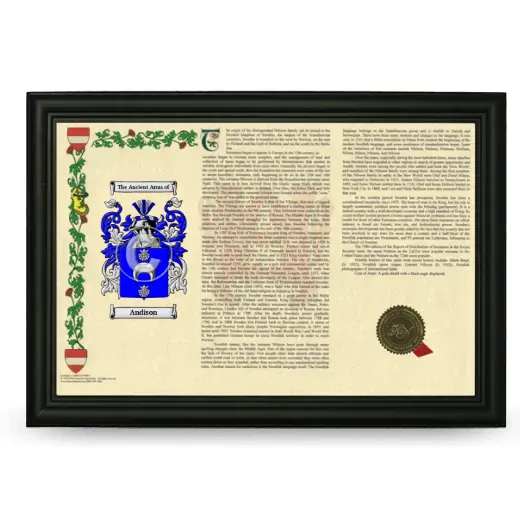 Andison Armorial Landscape Framed - Black