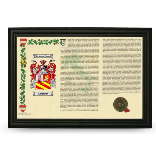 Andreatto Armorial Landscape Framed - Black